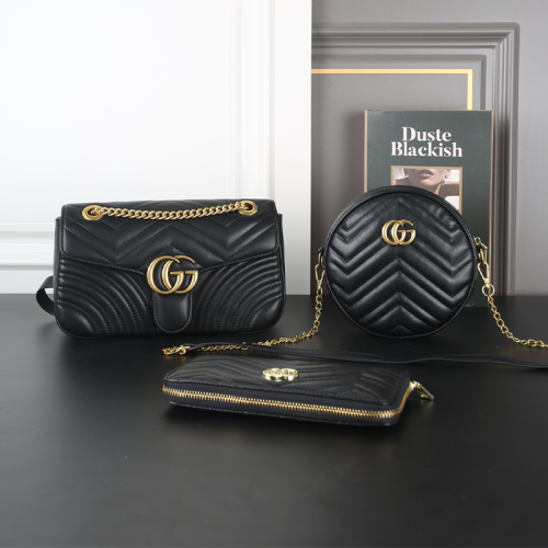 Black Casual Daily Letters Chains Bags