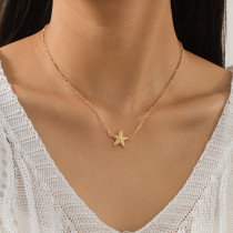 Gold Casual Vacation Solid Color Chains Necklaces
