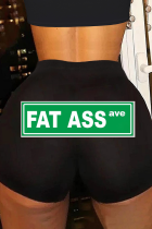 Black Green Sexy Sportswear Print Patchwork