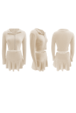 Yellow Sexy Solid Color Zipper Zipper Collar Long Sleeve Two Pieces