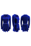 Yellow Sexy Solid Color Zipper Zipper Collar Long Sleeve Two Pieces