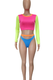 Grass Green Sexy Patchwork Swimwears