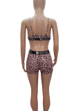 Black Sexy Print Spaghetti Strap Sleeveless Two Pieces
