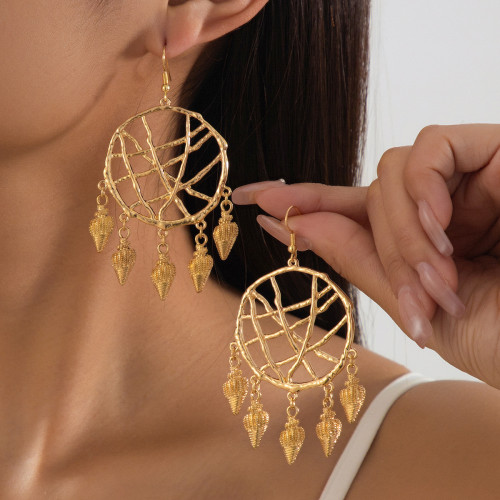 Gold Casual Vacation Solid Color Hollow Out Earrings
