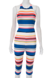 Snake Print Casual Print O Neck Skinny Jumpsuits