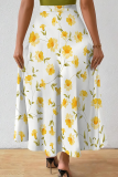 Black Casual Print Loose Mid Waist Speaker Full Print Bottoms