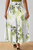 Turquoise Casual Print Loose Speaker Full Print Bottoms