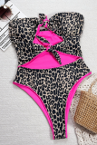 Leopard Print Sexy Leopard Print Hollow Out Swimwears