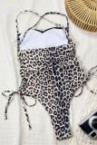 Leopard Print Sexy Leopard Print Strap Design Swimwears