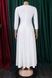 Black Casual Solid Color Pocket Strap Design O Neck Irregular Dresses
