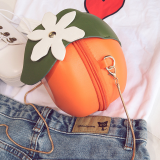 Tangerine Casual Daily fruit Zipper Bags