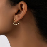 Gold Daily Heart Shaped Hollow Out Earrings