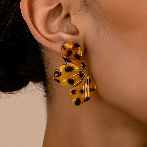 Leopard Print Casual Leopard Print Leaves Earrings