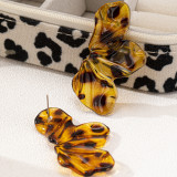 Leopard Print Casual Leopard Print Leaves Earrings