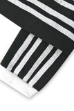Coffee Casual Stripe Contrast V Neck Long Dresses