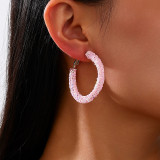 Pink Geometric Circle Color Full Sky Star Star Earrings For Women