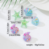 Multicolor 3 Pairs Of Fashionable Minimalist Dopamine Acrylic Earrings Set