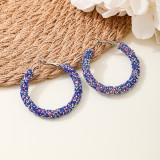 Pink Geometric Circle Color Full Sky Star Star Earrings For Women