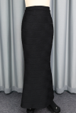 Black Elegant Solid Color Zipper Boot Cut Patchwork Bottoms