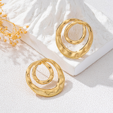 Gold Daily Solid Color Hollow Out Earrings