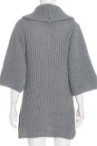 Grey Elegant Solid Color V Neck Wrapped Skirt Dresses