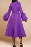 Green Elegant Solid Color Strap Design O Neck Long Dresses