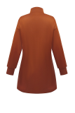 Earth Yellow Casual Solid Color Zipper Zipper Collar Straight Dresses