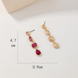 Green Daily Gradient Glass Rhinestones Earrings