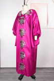 Green Casual Sequins V Neck Long Dresses