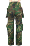 Leopard Print Casual Print Pocket Conventional Full Print Bottoms