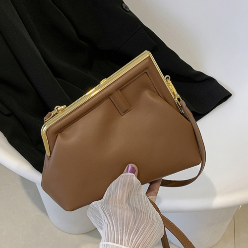 Brown Daily Solid Color Irregular Bags