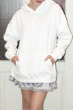 Black Sexy Solid Color Hollow Out Hooded Tops