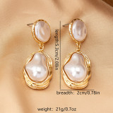 Gold Double-Layer Pearl Earrings Retro Niche Design Fashion Jewelry