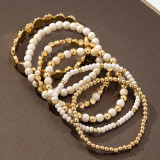 Multicolor 6-Piece Beaded Bracelet Set Stackable Fashion Versatile Jewelry