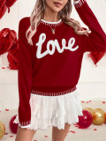 Light Blue Casual Street Daily Y2k Letters Embroidered O Neck Tops