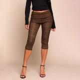 Black Sexy Lace Skinny High Waist Solid Color Bottoms
