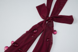 Brownness Backless Halter Wrapped Skirt Dresses