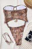 Leopard Print Casual Vacation Leopard Leopard Swimwears