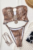 Leopard Print Casual Vacation Leopard Leopard Swimwears