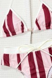 Red Colorblock Swimwears