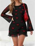 Red O Neck A Line Dresses