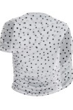 Black Casual Polka Dot Tops