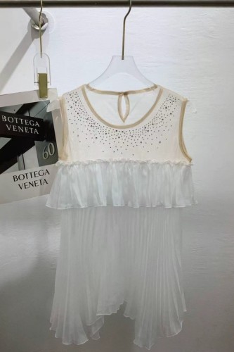 White Casual Street Y2k Patchwork Hot Drilling Ruffle O Neck Tops