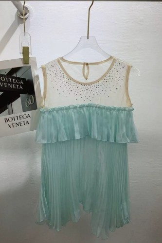 Light Blue Casual Street Y2k Patchwork Hot Drilling Ruffle O Neck Tops