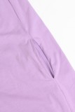 Purple Casual Solid Color O Neck Vest Dresses