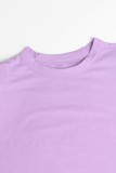 Purple Casual Solid Color O Neck Vest Dresses
