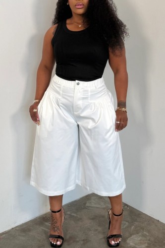 White Ruched Plus Size