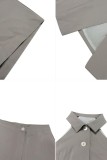 Grey Business Wear Street Daily Solid Color Two Lapel Sleeveless Two Pieces