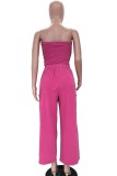 Black Sexy Casual Daily Y2k Solid Color Solid Color Strapless Regular Jumpsuits