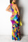 Sexy Fashion Rainbow Color Sleeveless Dress